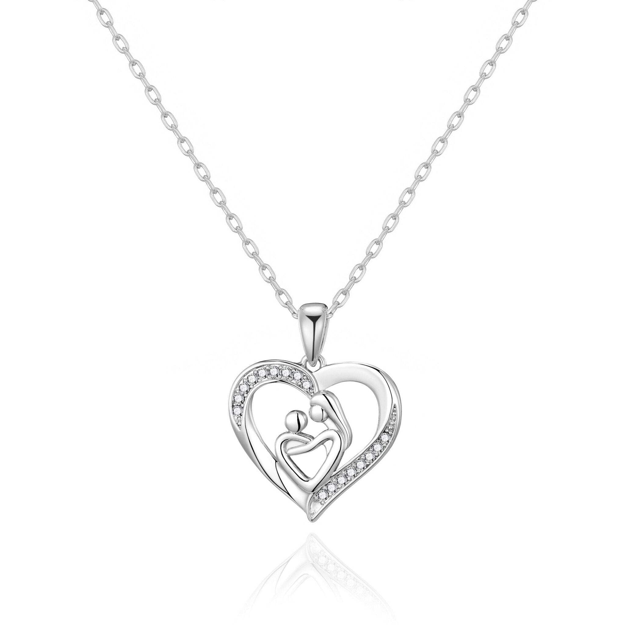 Philip Jones Mother and Child Necklace Created with Zircondia® Crystals