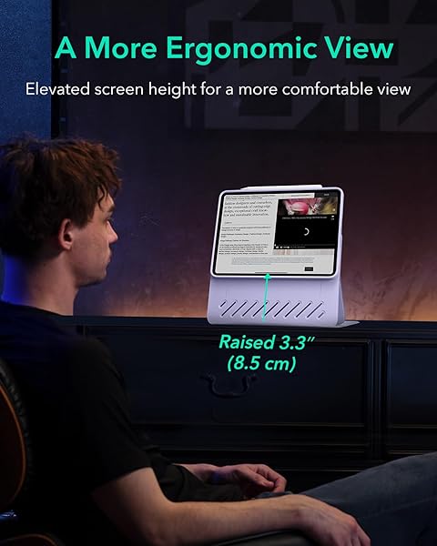 ESR FOR IPAD AIR 11 INCH CASE M3/M2 (2025/2024), IPAD AIR 5TH/4TH GEN CASE (2022/2020) 10.9 INCH, REMOVABLE MAGNETIC COVER, ADJUSTABLE PORTRAIT/LANDSCAPE STAND, 9 STANDING ANGLES, LIGHT PURPLE