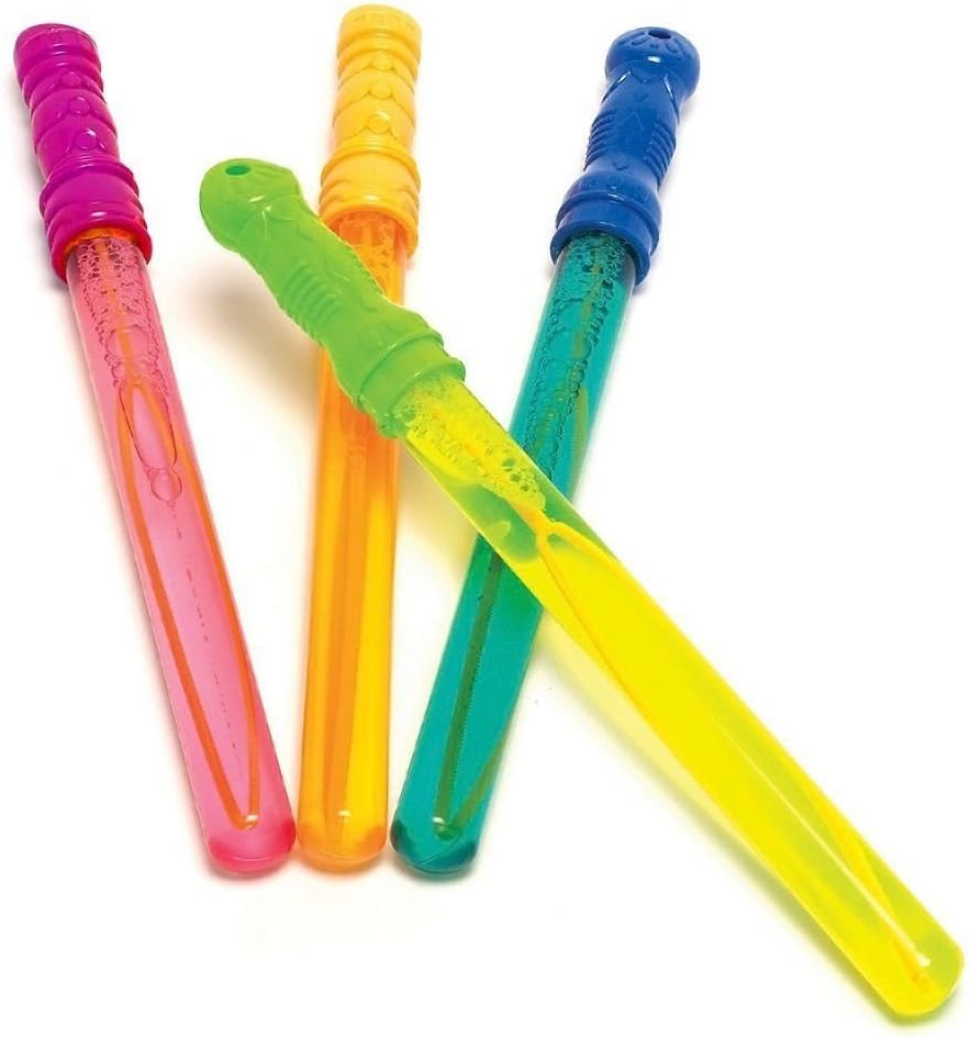 24 x Bubble Swords Stick Wand Assorted Colours 120ml Party Summer Fillers Toys- Wholesale Box, 28 cm - Image 3