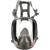 3M Safety 142-6900 Safety Reusable Full Face Mask Respirator, Dark Grey, Large