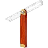 QWORK 9-Inch Stainless Steel T-Bevel Gauge Angle Finder, Metric and Inch Measurements, Sliding Angle Ruler Woodworking T Bevel Angle Finder with Locking Mechanism and Dual Scales