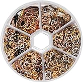 970 Pcs Multicolour Metal Jump Rings Small Crafts Jump Jewelry Connectors Assorted Size Connector Rings Open O for Keychain Making Jewelry Findings