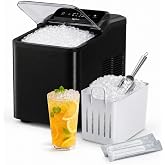 Typhur Nugget Ice Maker Countertop, One-Touch Deep Cleaning, Midnight Black | 35lbs/24H Chewable Pebble Ice Machine with Self-Cleaning Pump, 8-Pack Cleaner &amp; Dual Scoops for Kitchen, Bar, RV, Outdoor