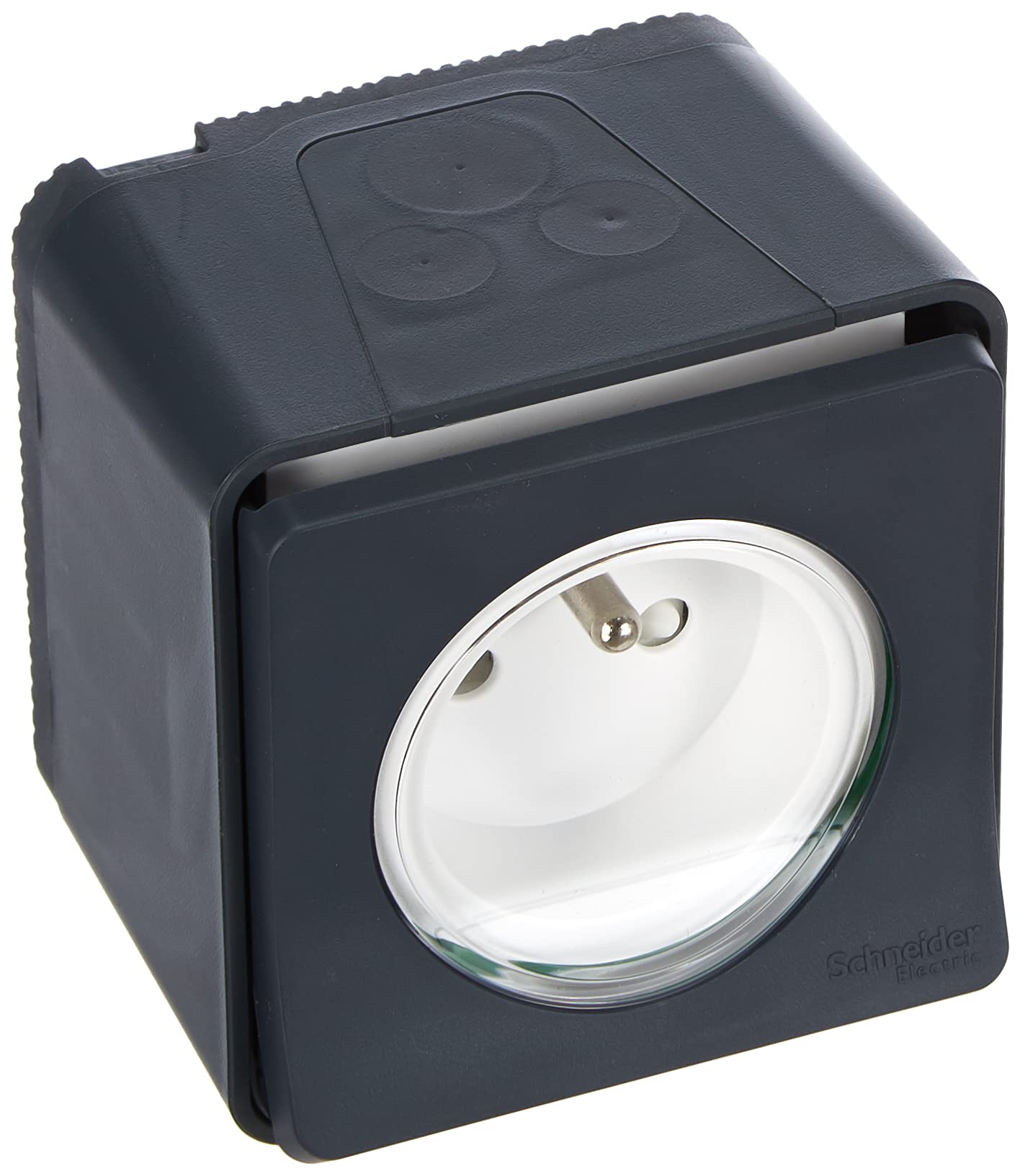 Schneider Electric Mureva STYL SC5SHN0212454 2-Pole Socket with Protruding Earth, 250 V, Grey