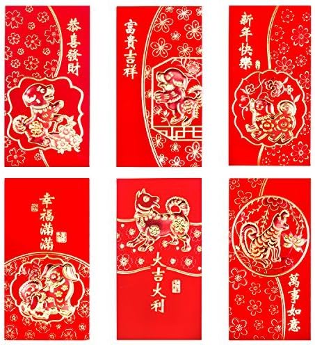 Chinese Red Envelopes, Lovely Mouse Red Envelope 20pcs with 4 Designs Cardstock Hongbao Lucky Money Envelopes, JmYo Chinese 2022 Lunar Mouse Year Red Packets Lai See for Chinese Lunar Year, Birthday