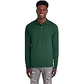 Jerzees Mens Men's Long Sleeve Polo Shirts, Cotton Blend, Two Button Closure, Regular Fit, Sizes S-2x