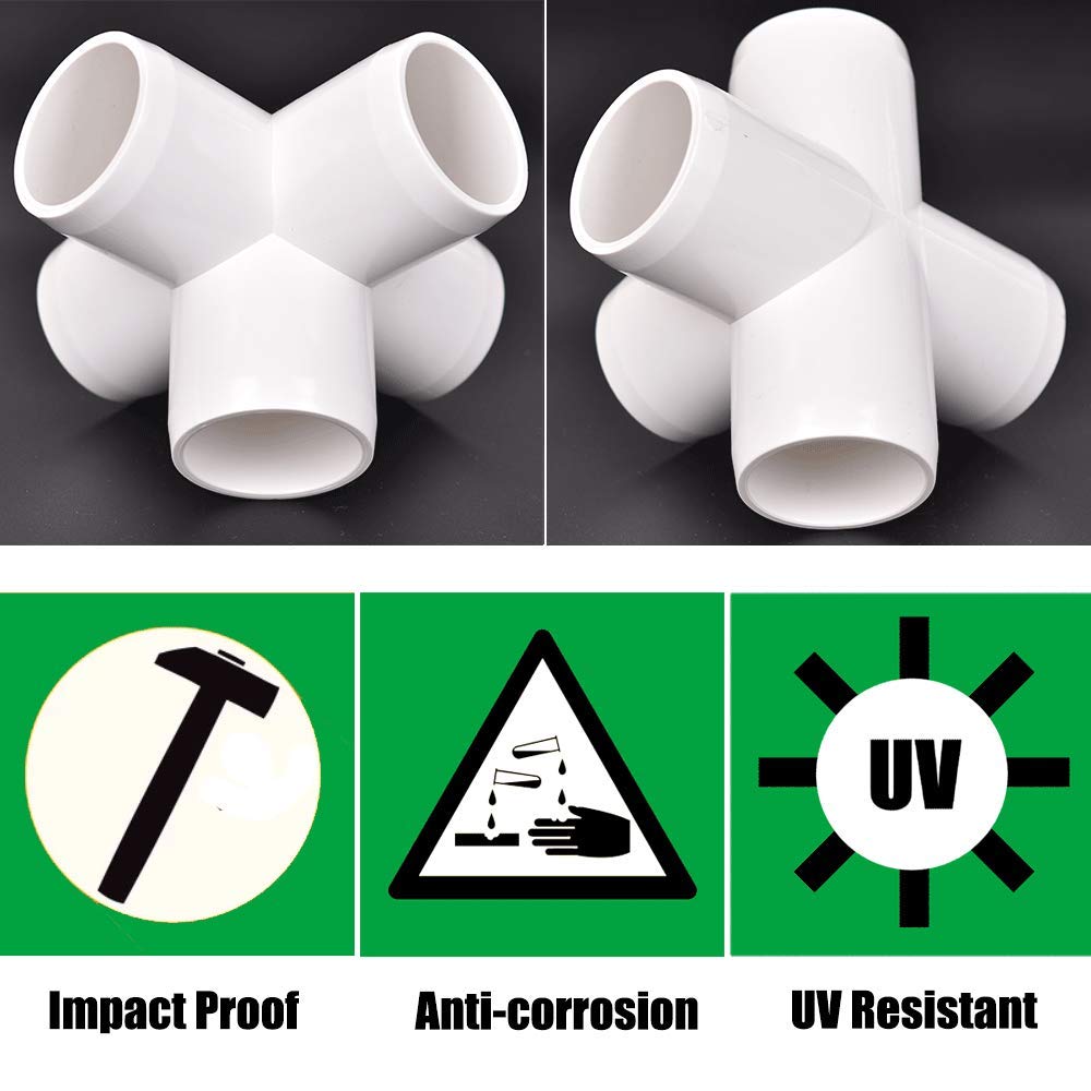 3Way/4Way/5Way PVC Connectors for SCH40 1/2 Inch PVC Pipe Build