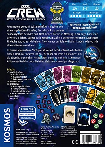 KOSMOS 691868 Die Crew - Reist gemeinsam zum 9. Planeten, Kennerspiel des Jahres 2020, kooperatives Kartenspiel für 3 bis 5 Personen, mit Variante für 2 Personen, Gesellschaftsspiel: 2-5 Spieler – Bild 3