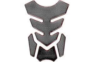 JOYHEY 1 Set Universal 3D Motorcycle Gas Tank Sticker, Fuel Tank Protector Decal Pad Self-Adhesive and Waterproof - Red