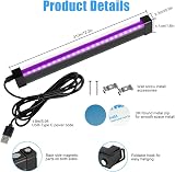 URAQT 2 Pack UV LED Black Light Bar 10W USB 395-400nm Halloween Party view 2