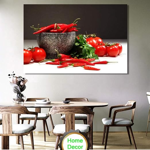 pared lienzo pintura frutas verduras