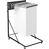 Thyle Mobile Blueprint Storage Rack, Display Rack Storage Organizer Stand | 12 Swing Brackets, Adjustable Height and Depth, Rolling Stand Wheel File Organizer Stand for Display Plan Poster Office Home