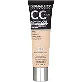Dermablend Continuous Correction Tone-Evening CC Cream Foundation SPF 50+, Full Coverage Foundation Makeup & Color Corrector, Oil-Free