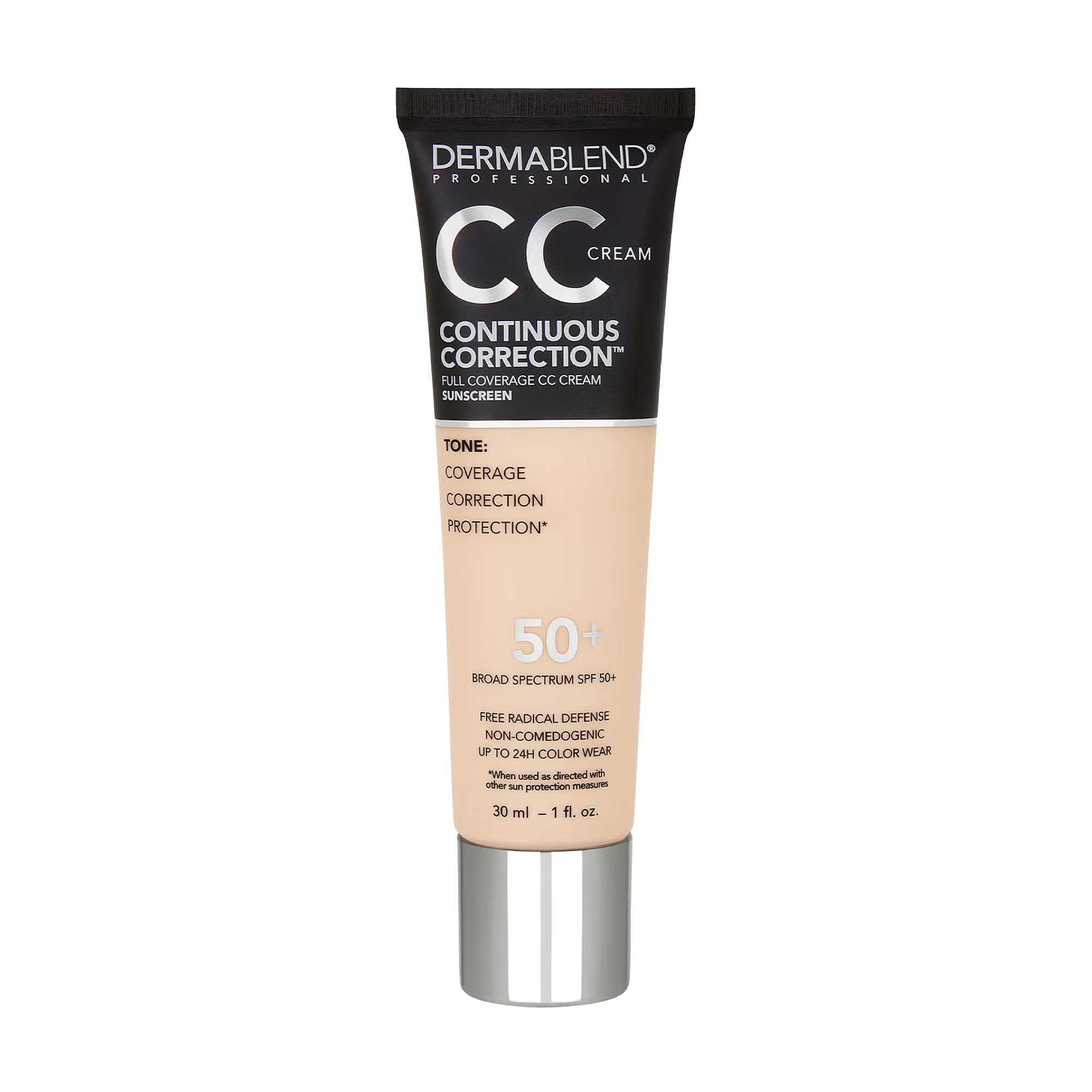 Photo 1 of Dermablend Continuous Correctionâ„¢ Tone-Evening CC Cream Foundation SPF 50+, Full Coverage Foundation Makeup & Color Corrector, Non-Comedogenic , 1 Fl Oz (Pack of 1)