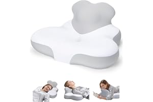 Reading Pillow for Bed, Memory Foam Bed Wedge Pillow with Neck,Chin & Back Support for Lying, Leaning, and Prone, Ergonomic C