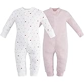 Owlivia Organic Cotton Baby Boy Girl Zip up Sleep 'N Play Pjs, Footless, Long Sleeve