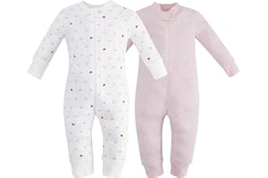 Owlivia Organic Cotton Baby Boy Girl Zip up Sleep 'N Play Pjs, Footless, Long Sleeve