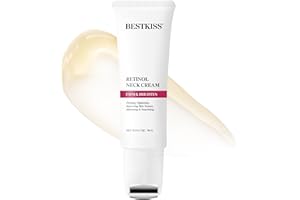 Bestkiss Neck Cream for Tightening and Firming: Anti Aging Anti Wrinkles Reduces Neck Lines Fine Lines with Roller Applicator - Retinol Niacinamide Hyaluronic Acid Cruelty Free Paraben Free 1.7 OZ/50g