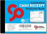 Cherry Printers Carbonless NCR Receipt Book 2pt A6 50 Set Perforated Receipts