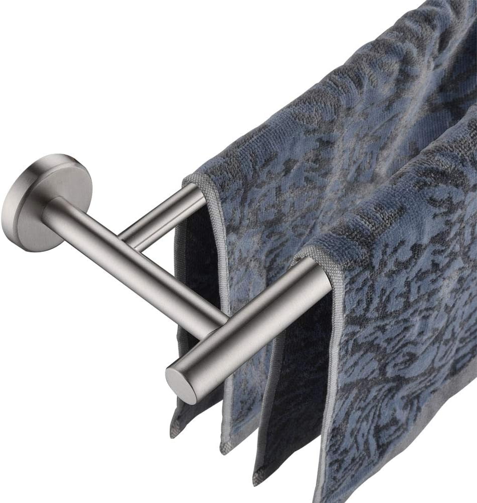 JQK Double Bath Towel Bar, 30 Inch Stainless Steel Towel Rack for Bathroom, Towel Holder Brushed Finished Wall Mount, 33 in Total Length, TB100L30-BN: Home & Kitchen