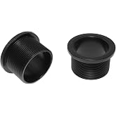 Maxmoral 2PCS Shower Drain Flange Thread Adapter 2 inch Threaded Pipe for Square Adjustable Ring Rubber Coupler Black