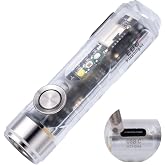 RovyVon Aurora A8 4th Keychain Flahslight Rechargeable EDC Flashlight 650Lm | Small Bright Mini Flashlight with Red/White/UV Sidelights, Magnetic Pocket Clip and Tail Base, IPX6, Camping, Outdoors