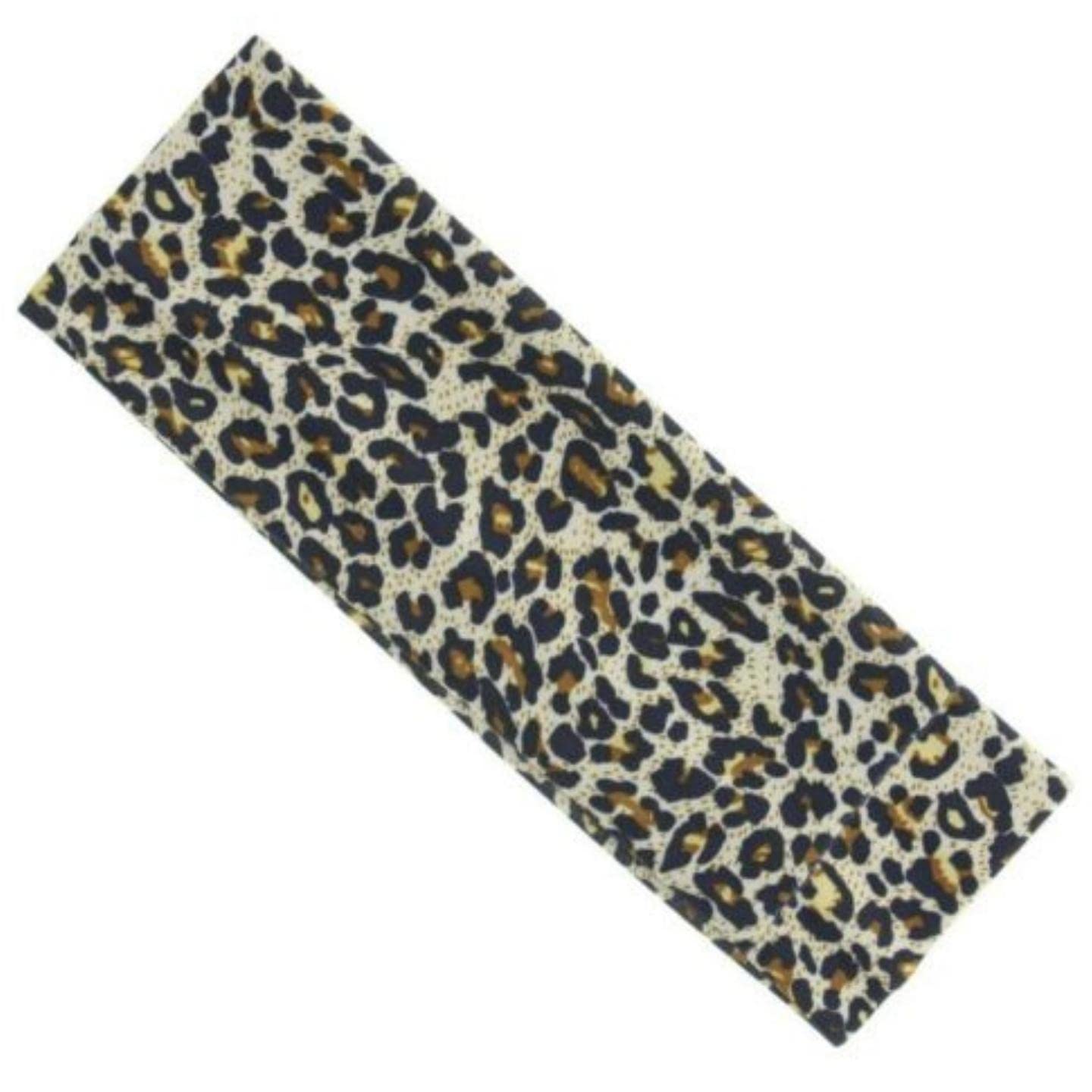 Topkids Accessories Yoga Headband Head Band Kylie Hairband Hair Band Hair Bandeau Stretchy Elastic Gym Sports Fabric For Women, Men and Boys, Girls (7cm / 2.7", Brown Leopard Print)