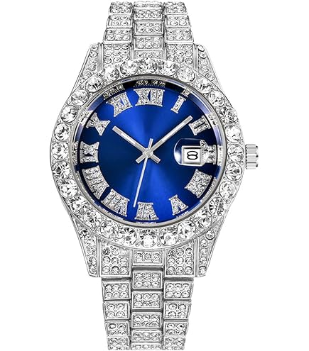 Amazon.com: CdyBox Men Hip Hop Watch with Roman Scale Calendar