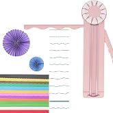 Paper Craft Edge Cutter,Wavy Paper Cutter,Multifunctional Paper Edge Cutter,12 in 1 Paper Cutter with Rotating Discwith 360&deg;Rotating Blade Head. (Pink)
