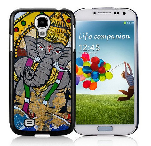 Generic Samsung Galaxy S4 i9500 Lord Ganesh Hindu God Elephant Human Jewels Retro Art Black Shell Case