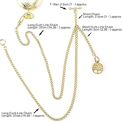 ManChDa Double Albert Chain Pocket Watch, Curb Link