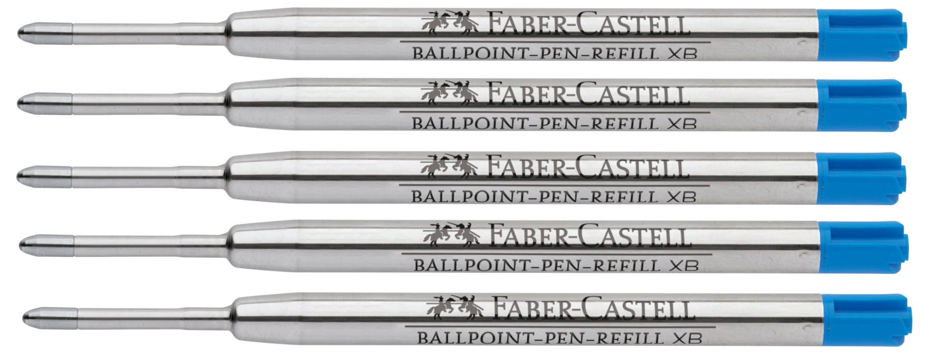 FABER-CASTELL 205041 Ballpoint Pen Refill XB Blue, Pack of 5, Indelible, Large Capacity Refill