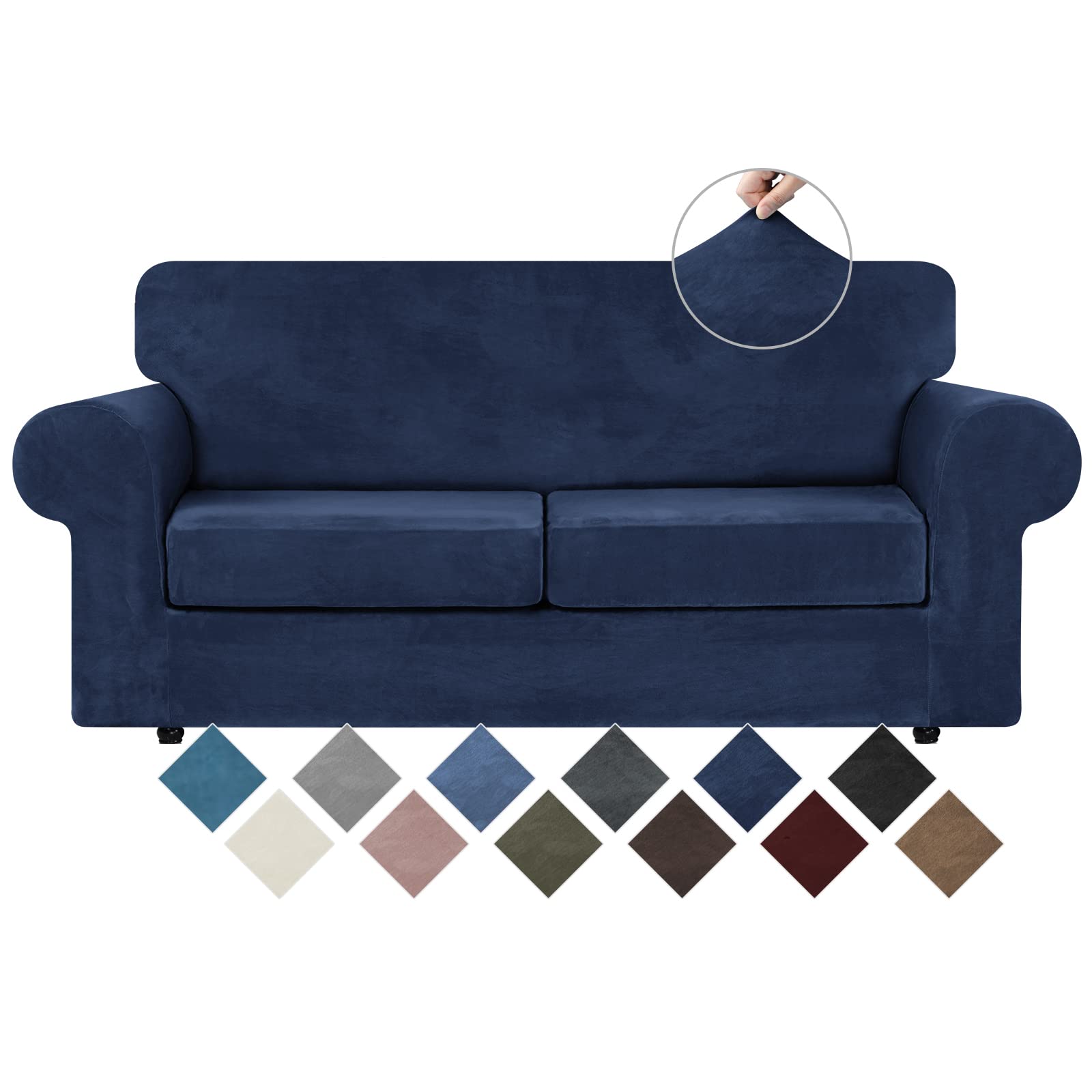 WEERRW Velvet Couch Covers for 2 Cushion Couch Sofa