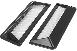 X AUTOHAUX 2pcs Air Flow Intake Cover Decorative Bonnet Vent Hood 15.5x5.7x1.8cm Black for Car