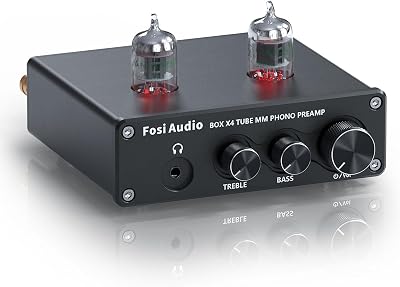 Fosi Audio BOX X4 Phono Preamp Headphone Amp MM with JAN 5725W Tubes