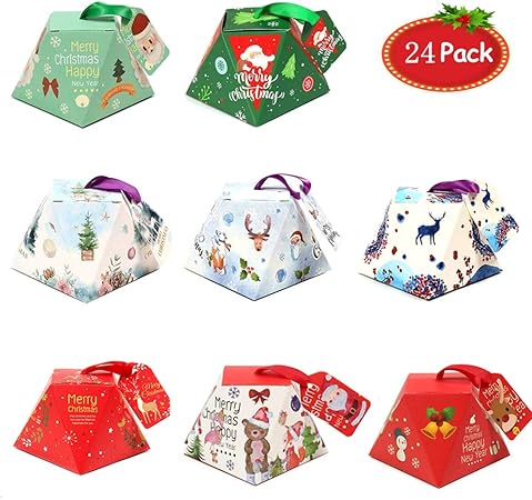 Confezioni Per Regali Di Natale.24 Pezzi Natale Scatole Regalo Con 24 Etichette Caramelle Confezioni Regalo Biscotti Scatole Decorative Per Natale Il Ringraziamento I Regali Di Compleanno E Il Partito Matrimoni Scatole Regalo Amazon It Casa E Cucina