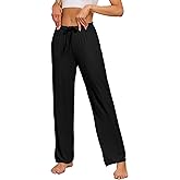 COLORFULLEAF Women's Bamboo Rayon Pajamas Pants Wide Leg Yoga Pants Casual Loose Cozy Sweatpants with Pockets