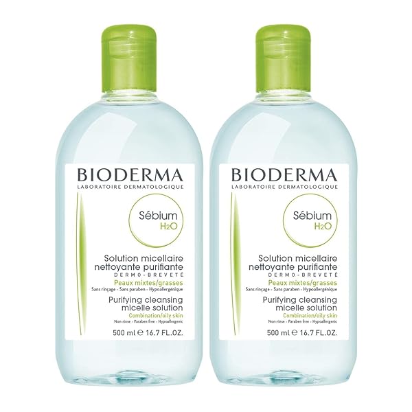 BIODERMA – SÉBIUM H2O – MICELLAR WATER – CLEANSING AND MAKE-UP REMOVING – FOR COMBINATION TO OILY SKIN 33.4 FL OZ
