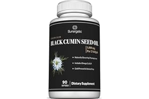 Sunergetic Premium Black Cumin Seed Oil Softgels – 1,000mg of Black Seed Oil Per Serving – Non GMO Cold Pressed Nigella Sativa – Includes Thymoquinone & Omega’s - 90 Softgels