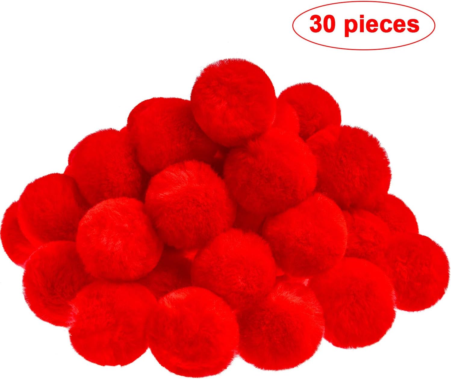 30 Pieces Acrylic Pom Poms Large Red Pompoms Halloween Costume Pom Balls Fluffy Pompom Balls for DIY Crafts Halloween Costume Supplies Party Decorations, 2 Inches: Home & Kitchen