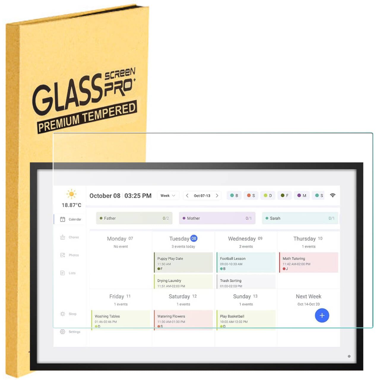 Photo 1 of Tempered Glass Screen Protector for Skylight Calendar 15-inch Wall Planner Digital Calendar, Skylight Digital Picture Frame, 9H High Hardness Anti-Scratch, Ultra HD Clear, Touchscreen Compatible