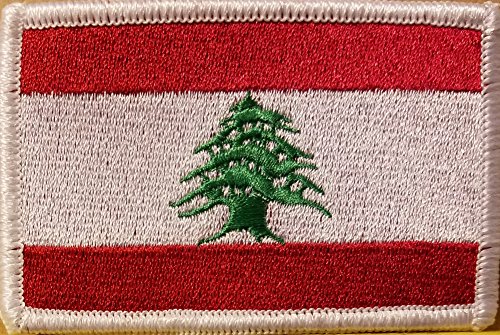 Lebanon Flag Embroidered Patch With VELCRO Brand Fastener Lebanese Republic Version Tactical Shoulder Emblem White Border #4