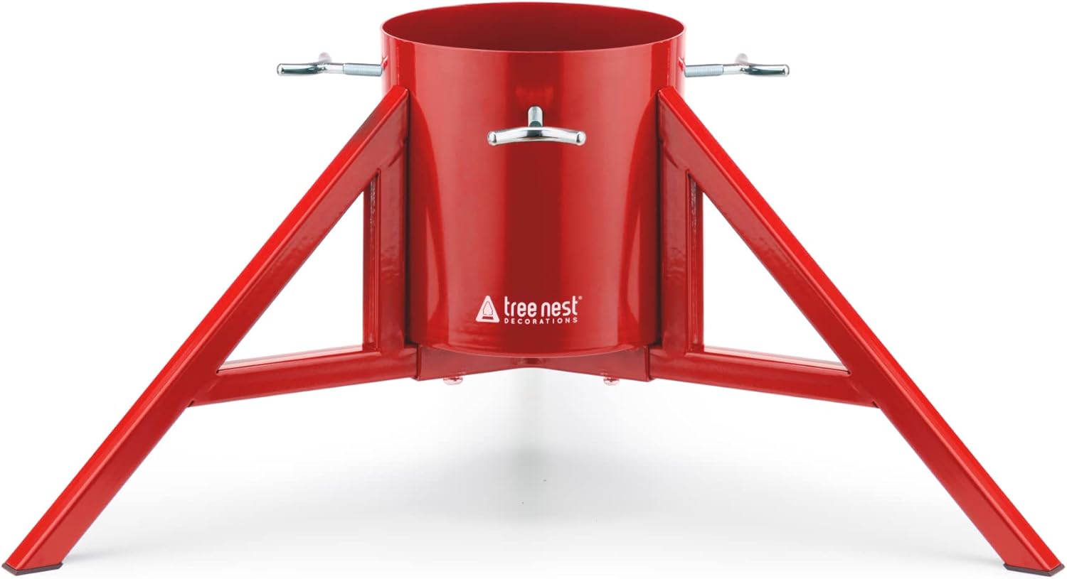 Tree Stands - Tree Nest Christmas Tree Stand Base Tree Holder Modern Design for 8.5ft Real Trees Steel Stable for Xmas Tree Decoration Geometric (Medium, Red)