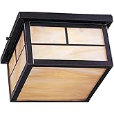 Maxim 4059HOBU I Coldwater Collection Five Inch Two-Light Outdoor Ceiling Flush Mount I in A Burnished Finish I 60 Watts I Tr