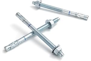 HROMIGRY 1/2" x 7" Concrete Anchors (25 Pack) 1/2 inch Wedge Anchors Bolts Zinc Plated