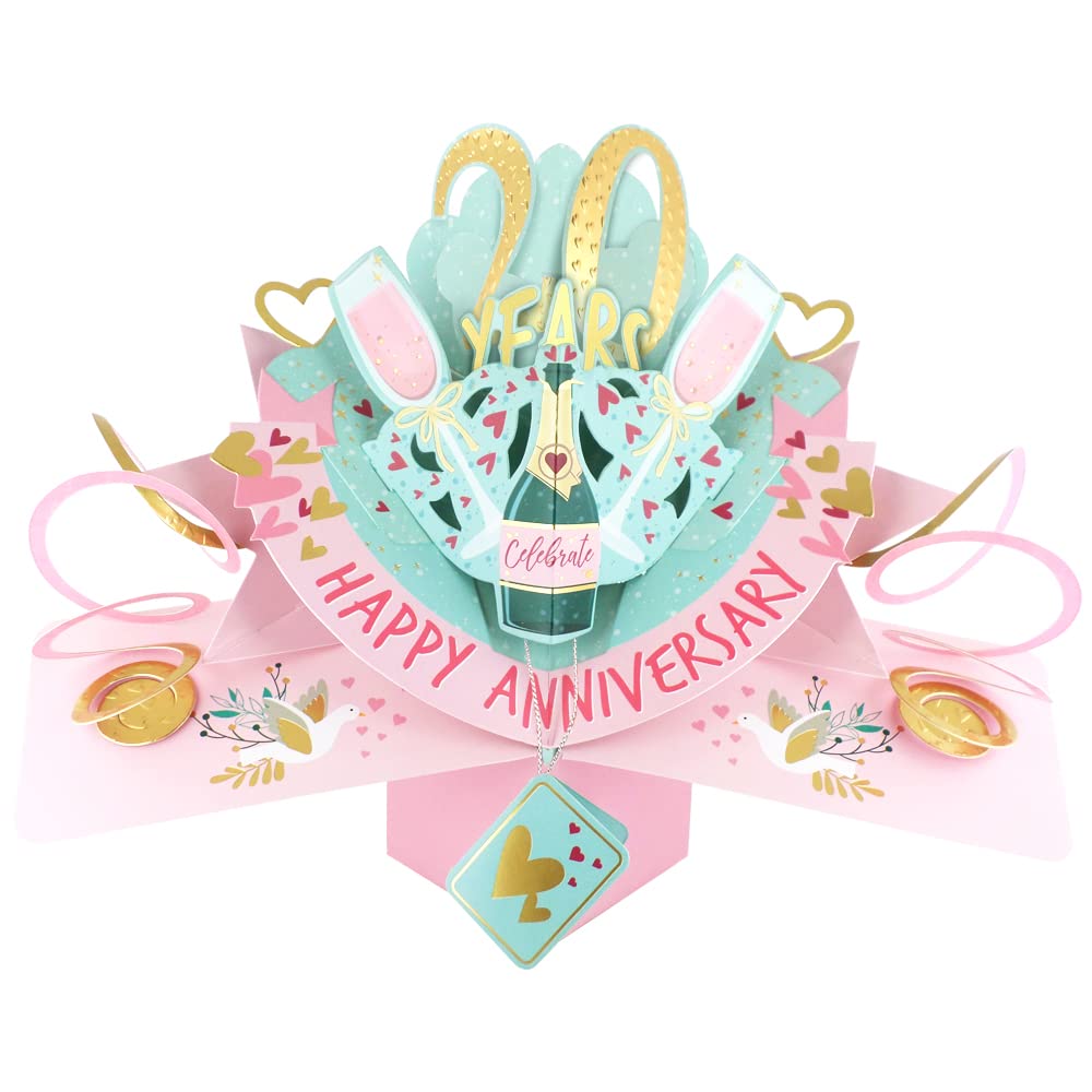 20 Years Happy 20th Anniversary Pop-Up Greeting Card Love Kate's 3D Pop Up Cards POP216MC20