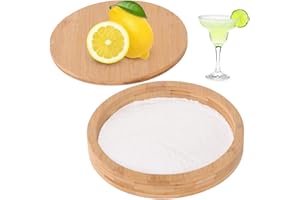 Margarita Salt Rimmer Set with Lid - Bamboo Salt Rimmer for Cocktails - Bar Party Glass Rimmering for Drinks, Cocktail Sugar 