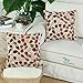 CaliTime Fall Throw Pillow Covers Luxury Chenille Cute Leaves Decorative Cushion Case Shell for Couch Sofa Home 18 X 18 Inches Ecru Red
