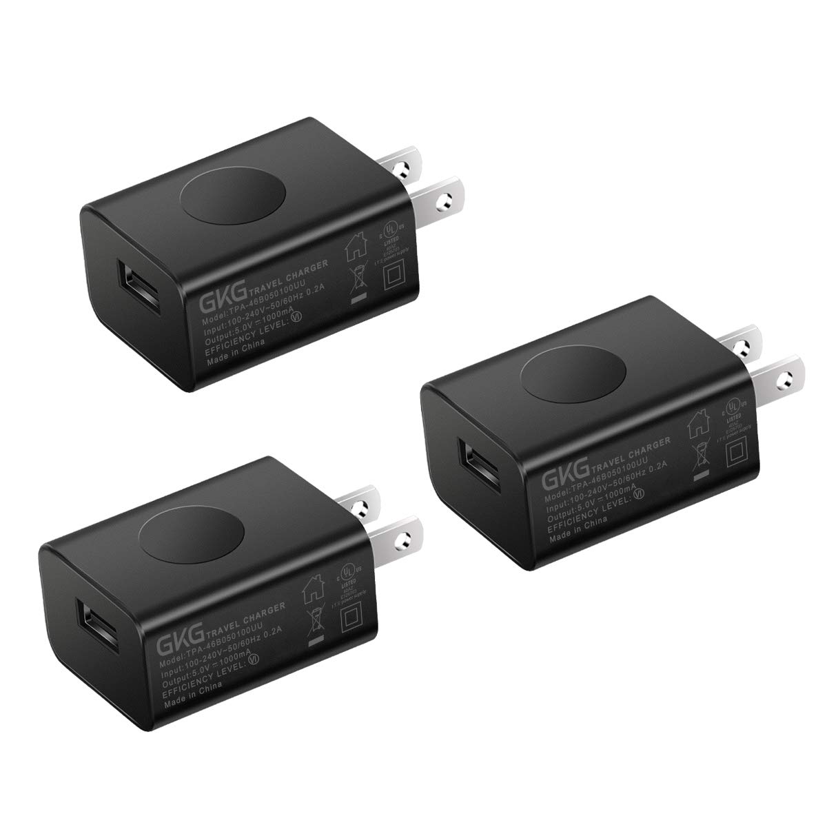 Usb Wall Chargerpower Adapter5v 1a Single Port Wall Charger Replacement For Cell Phone 3 Packs International Travel Adapter Usb Charger Compatible