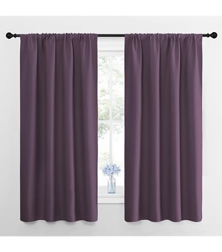 Amazon.com: NICETOWN 100% Blackout Lined Curtains, Plum, 1 Pair